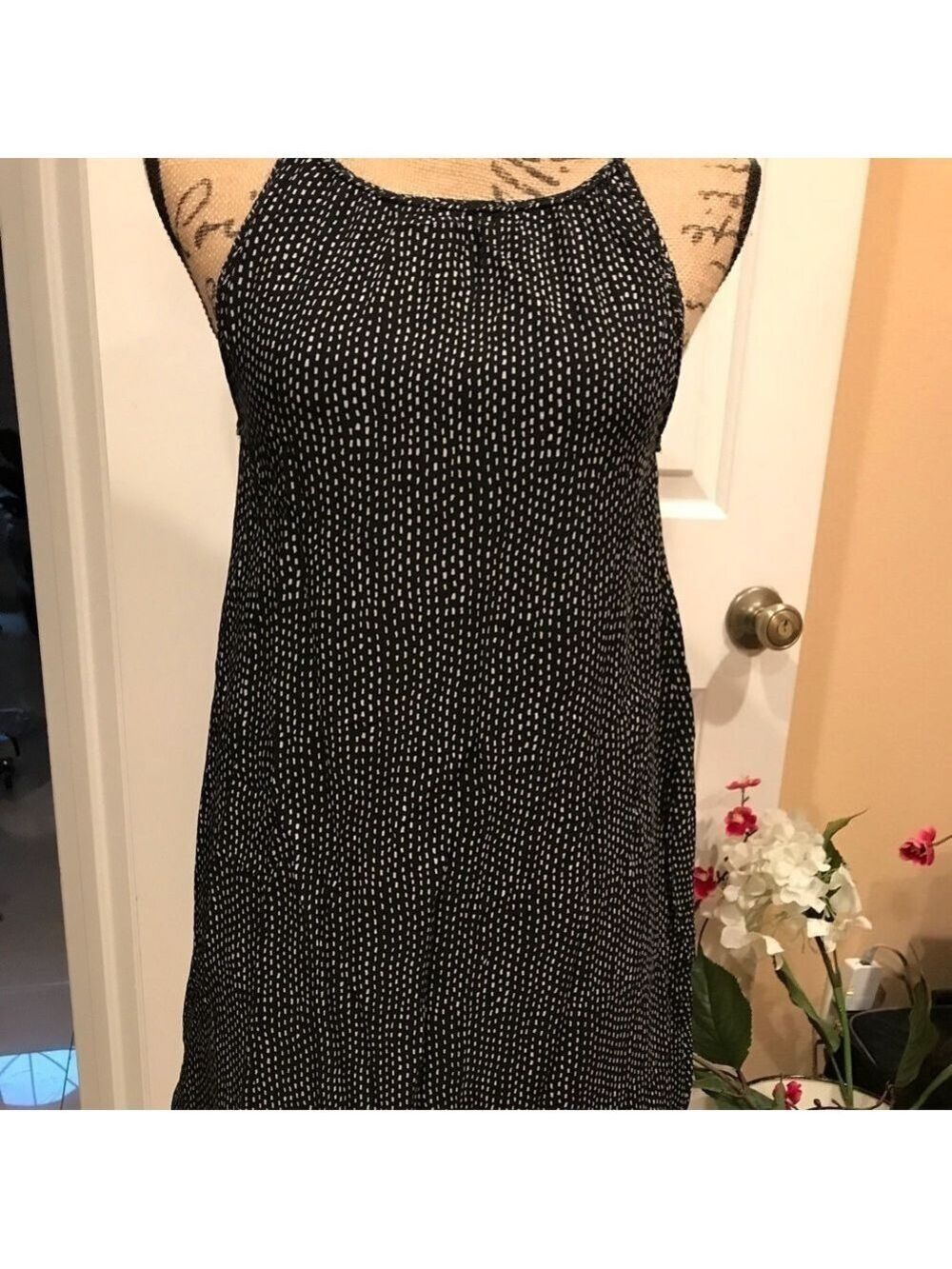 Mo:Vint Black and White Tank Dress with Beaded lining NWT - Picture 2 of 5